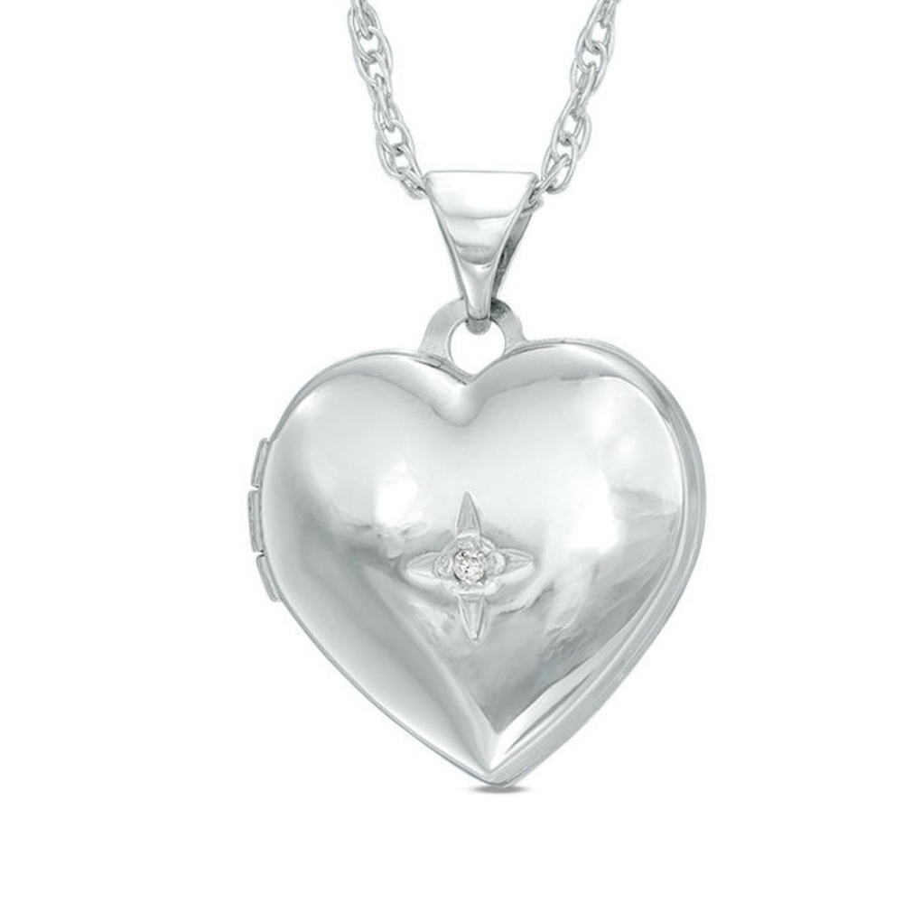 Zales heart diamond locket